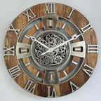 The Gears Clock Real Moving Gear Wall Clock England Line (Vintage Brown, 24 inches (60 cm))