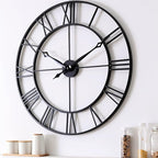 CLXEAST 30 Inch Large Wall Clock Modern, Oversized Roman Numeral Decorative Black Metal Wall Clock for Living Room Decor,House Warming Gifts New Home