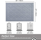 BEQHAUSE Dirt Trapper Door Mat 24" x 36", Doormat Non-Slip Entryway Rugs Washable, Dog Door Mat Stain Resistant and Absorbent Welcome Floor Mat for Front Back Door, Muddy Wet Shoes & Paws, Grey
