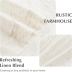 FMFUNCTEX Linen Sheer Pinch Pleated Curtains for Bedroom, Linen Flax Beige 63 Inch Length Sheer Curtain See Through Panels for Living Room, Natural Window Drapes for Farmhouse, Rod Pocket 2 Panels