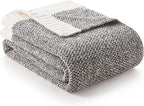 Snuggle Sac Grey Throw XL Blanket, Super Soft Warm Oversized Throw Knit Blankets Fuzzy Plush, Dark Grey, 50x70 inches