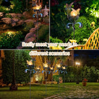 VCUTEKA Solar Lights Outdoor Metal Garden Stake Waterproof Crackle Glass Globe Garden Decor Butterfly for Pathway, Lawn, Patio, Yard