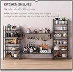 4NM No Assembly Foldable Bookshelf, 6-Shelf Collapsible Bookcase Storage for Small Spaces, 74" H, All Black