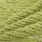 WESHIONGOO Chunky Knit Blanket Throw Knitted Throw Blankets for Couch Bed Fluffy Soft Blanket with Jumbo Chenille Yarn Thick 100% Handmade (Lime Green, 40"×40")