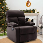 Swivel Rocker Recliner, Rocking Recliners Chair for Small Spaces, Small Rocker Recliner Chair, Nursery Rocking Chairs for Living Room, RV, Nursery, Brown