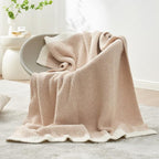 Snuggle Sac Heather Beige Throw Blanket for Couch, Ultra Soft Warm Blankets Cozy Knit Fuzzy Plush Lightweight Throw XL Size for Sofa, Bed, Heather Beige, 50x70 inches