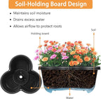 VECELO 5 Tier Vertical Garden Planter, Self Watering Stackable Planters with Wheels for Strawberries, Herbs, Flowers, Vegetables, Black