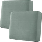 H.VERSAILTEX Super Stretch Individual Seat Cushion Covers Sofa Covers Couch Sets Slipcover Thick Jacquard Textured Twill Fabric (2 Piece Large Sofa Cushion Covers, Sage)