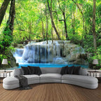 FENDROM Waterfall Tapestry Nature Stone River Forest Scenery Theme Print Landscape Jungle Wall Hanging for Living Room Party Beach Picnic Blankets Tablecloths Wall Decor