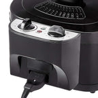 Amazon Basics 2.1-Qt (2.0L) Electric Deep Fryer with 8-Cup Oil Capacity, Timer, Adjustable Temperature, Easy Draining Basket, Viewing Window, 1500W, Black