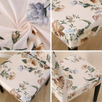 JQinHome Pattern Chair Covers for Dining Room Set of 4, High Stretch Removable Washable Parsons Chair Slipcover for Home Party Hotel Wedding Ceremony (Peony Flower,4PCS)