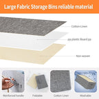 Linen Folding Storage Bins, 3 Pack Large Storage Baskets, Washable, Clothing Storage Bins with Handle, Closet Organizer for Storage Sweater,Sheets(dark grey, 18½"x13½"x8½")