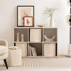 joybest Cube Storage Bins Set of 4, 11inch Cube Baskets Organizer for Nursery, Square Cotton Rope Baskets for Shelves Organizing, Kids Toy, Closet Storage, Beige