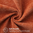 MIULEE Pack of 2 Fall Couch Throw Pillow Covers 50x50 cm Rust Farmhouse Decorative Pillow Covers with Stitched Edge Soft Chenille Solid Dyed Pillow Covers for Sofa Bed Living Room