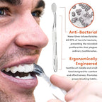 LINHART Extra Soft Toothbrush – Teeth Whitening Toothbrush with Multi Length Bristles, White with White Bristles, 2 Pack