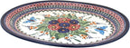 Blue Rose Polish Pottery Floral Butterfly Large Serving Platter