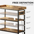 IRONCK Console Table, Sofa Table with Power Outlet, Farmhouse Hallway Table for Entryway, Living Room, Height Adjustable, Easy Assembly, Rustic Brown,32"
