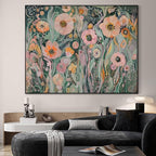 SIGNWIN 60"x72" Extra Large Framed Wall Art Whimsical Garden Bloom, Colorful Abstract Floral for Home Living Room Bedroom Decor (Frame Assembly Required)