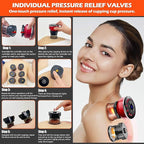 4-in-1 Electric Cupping Therapy Set with 8 Cellulite Massage Cups with 12 Modes Suction,Smart Dynamic Cupping Therapy Set for Ease Fatigue, Muscle Soreness and Skin Tightening(Red)