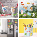 Window Clings Stickers for Kids Window Gel Clings Decals Thick Gel Clings Toddlers and Adults Classroom Home Nursery Airplane Birthday Party Supplies (Jungle Animals)