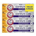 ARM & HAMMER Complete Care Toothpaste, Teeth Whitening Toothpaste with Baking Soda, Fluoride, Whole Mouth Protection, Fresh Mint Flavor, 6.0 oz (Pack of 4)