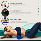 Oceanfoam Tidal Roller - Royal Blue - Muscle Massage Foam Roller for Back Pain & Stretching - Firm and Ergonomic Wide Wave Textured - Yoga, Athletics, & Wellness - Full Size, 20" x 5"
