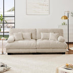 Modular Sectional Sofa, 2 Seater Cloud Couch Small Couches for Small Spaces, Modern Deep Seat Couch, Home Sofa Living Room Oversized Loveseat with Bolster Armrests 4 Pillows