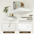 Deep Floating Shelves, 24''W x 12''D Floating Shelves White Set of 2, 12 Inch Deep Large Wood Shelves for Books Living Room Bathroom Laundry Room Bedroom Kitchen Home Office - White