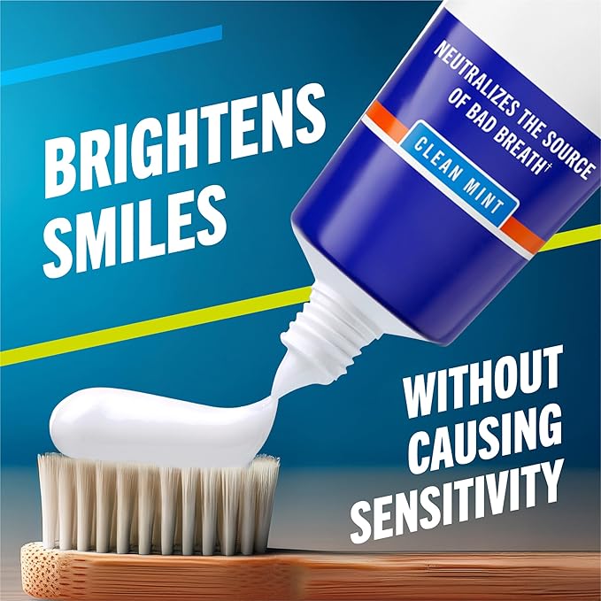 TheraBreath Healthy Gums Toothpaste, Fights Bad Breath for 12 Hours, with Stannous Fluoride for Anticavity & Gingivitis Protection, Clean Mint, 4 Oz, 2-Pack