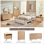 RedLemon 24 Inch Nightstand Set of 2 with Charger Station - Natural Oak