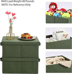 HOONEX Storage Bins with Lids for Organizing, Pack of 2, Storage Boxes with 2 Carrying Handles and Sturdy Heavy Cardboard, 16.5" L x 11.8" W x 7.5" H for Shoes, Books, Clothes, Olive