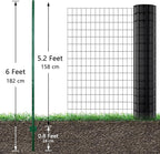 ARIFARO Sturdy Duty Metal Fence Posts 6 Feet assemblable,Pack of 10,No Digging Garden U Post for Wire Fencing Steel Poles for Yard, Outdoor