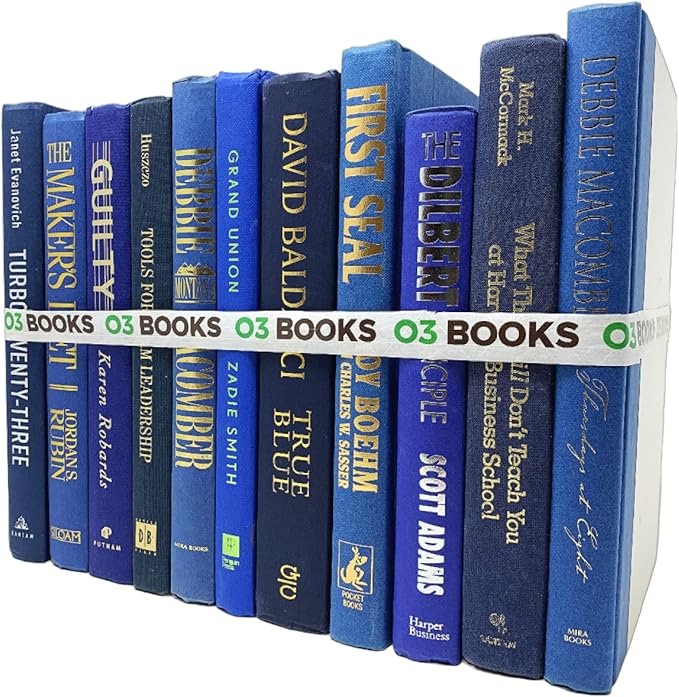 Curated Decorative Books Hardcover Décor Books for Home Décor, Choose Color, Interior Design, Office, Wedding Display, Instant Library, or Staging (Jeans, Half Foot)
