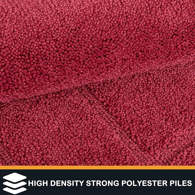 PURRUGS Dirt Trapping Door Mat 34" x 59", Non-Slip/Skid Machine Washable Entryway Area Rug, Dog Doormat, Super Absorbent Welcome Mat for Muddy Wet Shoes and Paws, Burgundy Red