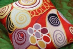 Hilma Al Klint Red Pillow Cover Modern Red Pillowcase Abstract Chair Cushion Accent Throw Pillowsham Mid Century Chair Cushions Hand Embroidered Wool Size 18x18