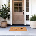 Barnyard Designs Natural Coco Coir Heavy Duty Backing Doormat - Large Cute Non-Slip Front Door Welcome Mat for Outside Entrance or Porch Entry, Brown (17x 30, Y'all)