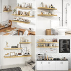 RICHFOCUS 72Inch Floating Shelves for Wall 1 Pack Shelves for Bedroom|Kitchen|Bathroom Wall Mounted Rustic Wood Floating Shelf with Invisible Brackets for Books|Storage|Decor, Oak
