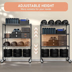 Industrial Metal 4 Tier Shelving for Garage, Pantry, Warehouse, Basement Utility Room, Storage Rack Metal Shelving Unit, Shelf Organizer, Black 23.6" D x 53.2" W x 73.6" H