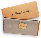 Solino Home Linen Natural Table Runner 72 Inches Long - 100% Pure Linen Dining Table Runner 14 x 72 Inch for Fall, Autumn, Thanksgiving - Fete