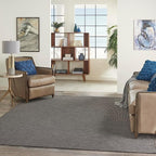 Nourison Positano Indoor-Outdoor Charcoal 9' x 12' Area Rug, Easy Cleaning, Non Shedding, Bed Room, Living Room, Dining Room, Backyard, Deck, Patio (9x12)