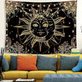 Lunerfex Hippie Sun and Moon Tapestry Bohemian Tapestry Aesthetic Cute Tapestries for Bedroom and Living Room Decor Sun 60×80 Inches