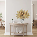 Sggvecsy 15 Pcs Babys Breath Artificial Flowers Gypsophila Bouquets Bulk Real Touch Fake Silk Flowers for Home Wedding DIY Floral Arrangement Kitchen Table Centerpiece Christmas Decoration (Gold)