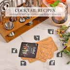 Bartender Kit Cocktail Shaker Set with Stand Bar Tool Bar Set for Drink Mixing Home Bartending Kit 17-Piece Bar Cart Accessories: Martini Shaker, Mixer Spoon, Jigger, Muddler, Strainer & Recipes Gifts