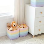 NaturalCozy Storage Cubes 11 Inch Cotton Rope Woven Baskets for Organizing, 3-Pack | Cube Storage Bin | Square Storage Baskets for Shelves Organizer, Classroom, Kids Toy Bins, Closet, Baby Nursery