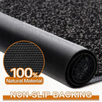 Mibao Front Door Mat, Dirt Trapper Welcome Mat for Outdoor Indoor, Non-Slip Waterproof Doormat, Durable Machine Washable Low Profile Entry Rug for Back Door Outside Patio Porch, 36" x 24", Black