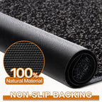 Mibao Front Door Mat, Dirt Trapper Welcome Mat for Outdoor Indoor, Non-Slip Waterproof Doormat, Durable Machine Washable Low Profile Entry Rug for Back Door Outside Patio Porch, 72" x 48", Black