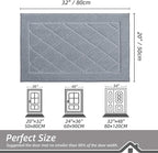 BEQHAUSE Dirt Trapper Door Mat 20" x 32", Doormat Non-Slip Entryway Rugs Washable, Dog Door Mat Stain Resistant and Absorbent Welcome Floor Mat for Front Back Door, Muddy Wet Shoes & Paws, Grey