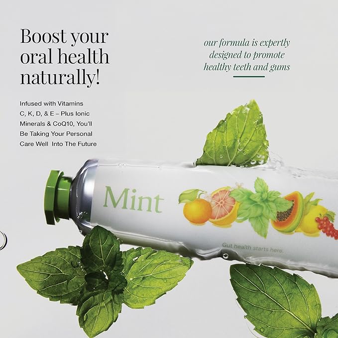 Revitin Toothpaste | Fluoride-Free Prebiotic Mint Tooth Gel | No SLS, Gluten Free, Dye Free, GMO Free, No Sweeteners | Non-Toxic, Kid Approved
