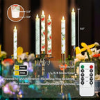 Cardinal Bird Flameless Taper Candles with Remote - Red Bird Theme LED Taper Candles for Home Xmas Holiday Party Christmas Decoration - 2PCS 9.5INCH
