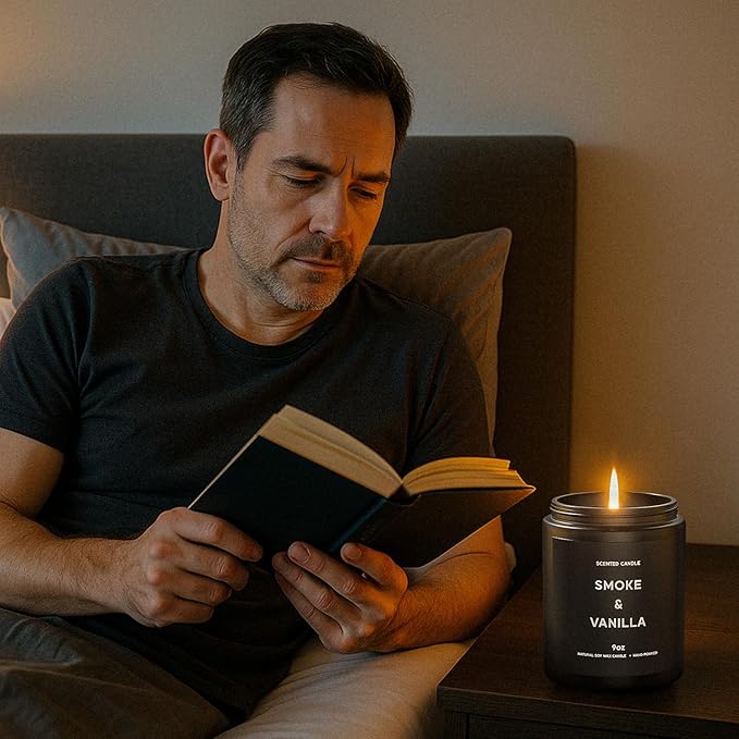 Scented Candles, 9oz×4 Scented Candles for Men, Soy Candle Gifts for Men, Personalized Blessing Minimalist Men's Candle